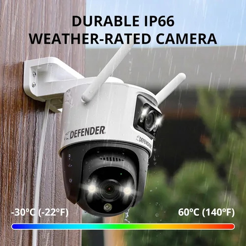 Vista 7 de Defender Guard Pro 3K Plus Dual Lens PTZ WiFi 6/Cámara de seguridad Bluetooth, cámaras de alimentación enchufables para seguridad en el hogar