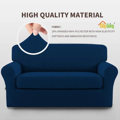 Vista 3 de Easy-Going Funda Protectora Elástica de Microfibra para Sofá de 2 Piezas – Cubierta de Sofá Suave Ajustada con Spandex, Protector de Muebles Lavable