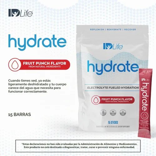 Vista 2 de IDLife Hydrate - Ponche de frutas - 15 varillas