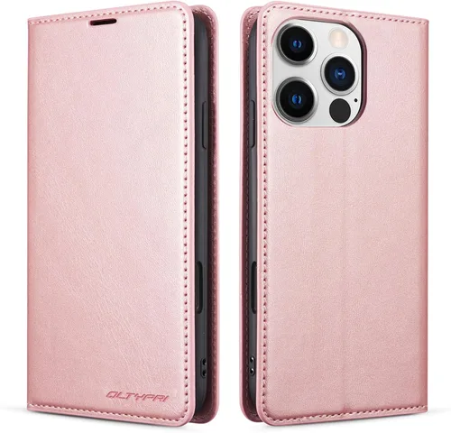 Vista 39 de QLTYPRI Funda tipo cartera para iPhone Air, 3 tarjeteros, color negro Funda de piel sintética de alta calidad, cierre magnético, soporte