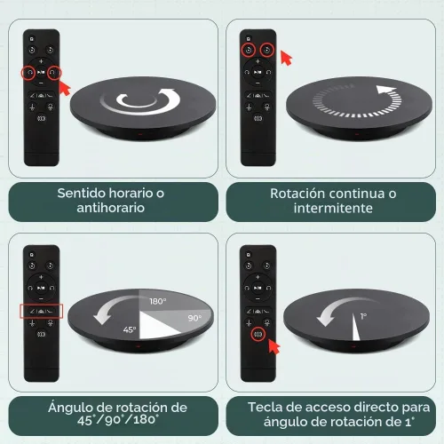 Vista 3 de Tocadiscos grandes para fotografía de 24 pulgadas/330 libras con control remoto