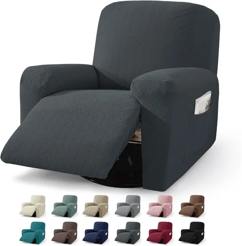 Vista 32 de JIVINER Fundas reclinables de gran tamaño de 3 piezas para sillón reclinable grande con bolsillos, tela jacquard elástica Lazy Boy funda para sofá