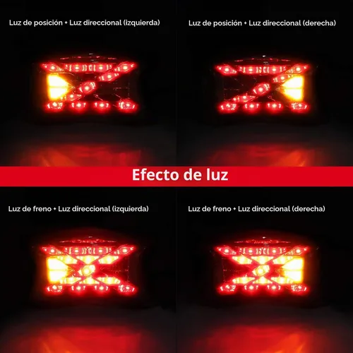 Vista 4 de Luces traseras LED integradas para Kawasaki 650 Z650 Z900 ZH2 2017-2025 - Lente de humo Luz trasera LED Plug & Play, lente ahumada, freno y señal
