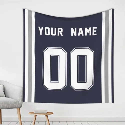 Vista 29 de Tapiz personalizado de fútbol americano personalizado con cualquier nombre, tapiz de 59 x 59 pulgadas, para colgar en la pared, gimnasio, deportes