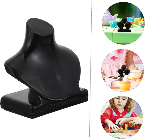 Vista 5 de Cabilock Mini soporte para collar para muñecas, 20 piezas, casa de juegos, modelos de collar en miniatura, accesorios de joyería