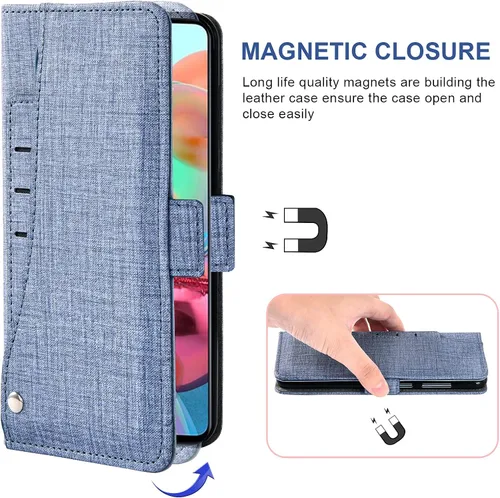 Vista 5 de Asuwish Funda tipo cartera compatible con Samsung Galaxy A71 4G, protector de pantalla de vidrio templado y funda de piel con tapa para tarjetas
