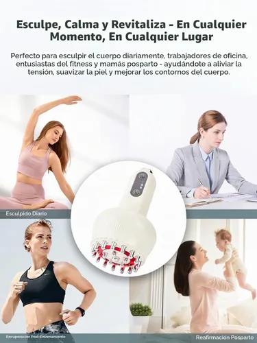 Vista 6 de Masajeador de drenaje linfático y herramienta de masaje anticelulitis, ayuda a reducir las estrías y la celulitis, para piernas, brazos y vientre