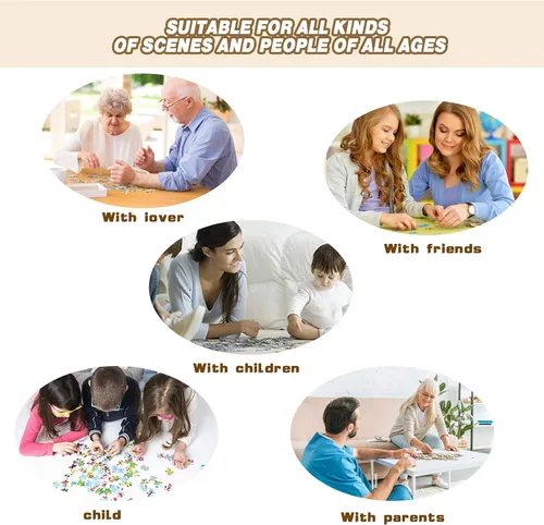 Vista 6 de Rompecabezas para adultos de 1000 piezas, rompecabezas grande y desafiante, juguete educativo, divertidos juegos familiares, decoración única
