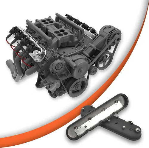 Vista 7 de Cubierta de válvula de motores de aluminio fundido con soportes de bobina compatible con GM LS LS1 LS2 LS3 LS6 5.3 6.0 - Negro