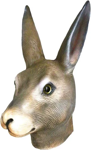 Vista 2 de Máscara de conejo, máscara de látex, máscara de conejo, Pascua, fiesta de máscaras, disfraz de conejo