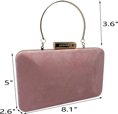 Vista 2 de Cirilla Bolso de noche de terciopelo con asa y cadena para boda cóctel banquete