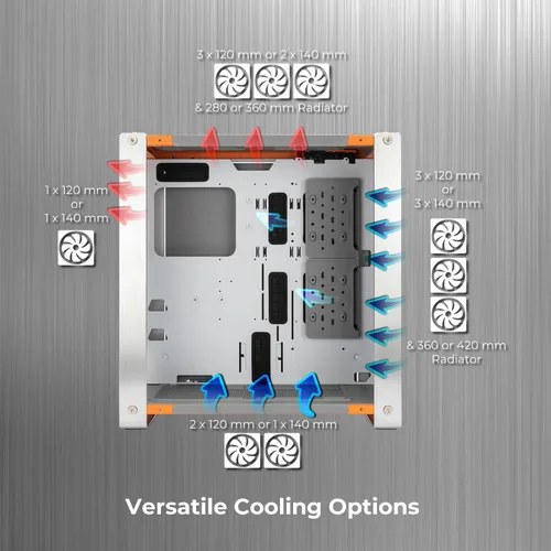 Vista 5 de InWin Dubili - Chasis para juegos de torre completa (serie iBuildiShare) con ventilador ARGB preinstalado x 4 (gris titanio)