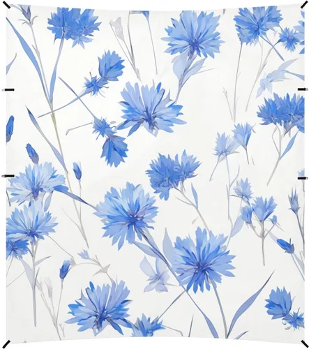 Vista 2 de Dreamy Light Blue Cornflowers Stable Beach Tent UPF50 Waterproof Large Sun Shelter with Sand Pockets for Camping, Fishing, Backyard Fun