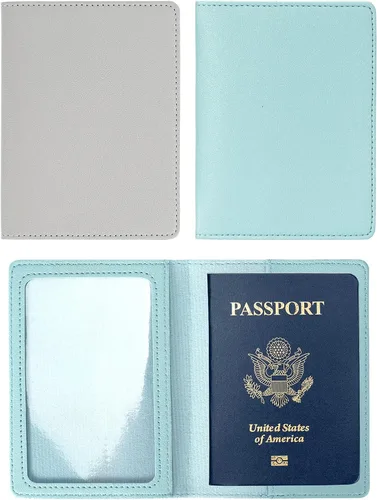 Vista 10 de Paquete de 2 portatarjetas de pasaporte y vacunación, de piel sintética, para pasaporte, funda protectora para vacunas, cartera de pasaporte