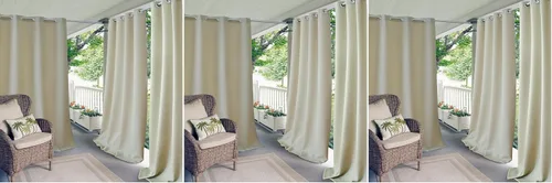 Vista 8 de Elrene Home Fashions Panel de cortina de ventana con ojales y protección UV para interiores y exteriores