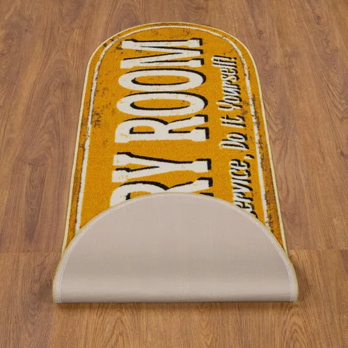 Vista 4 de Alfombra de diseño de texto para lavandería, antideslizante, de goma, lavable a máquina, 2 x 5, para lavandería, baño, lavadero, 20 x 59 pulgadas