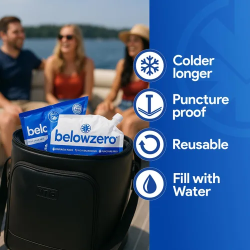 Vista 5 de Below Zero Reusable Ice Packs for Coolers – Long Lasting Cooler Ice Pack Blocks, Leak-Proof Freezer Packs for Camping, Lunch Boxes & Travel