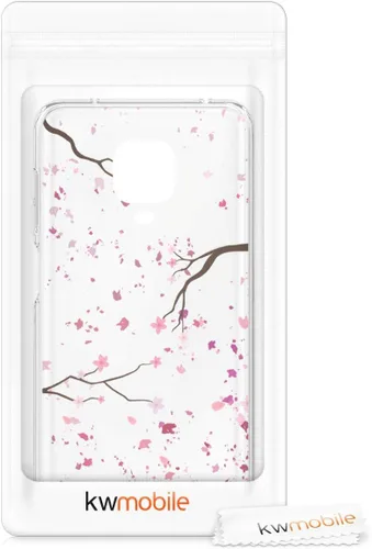 Vista 7 de kwmobile Funda transparente compatible con Xiaomi Redmi Note 9S / 9 Pro / 9 Pro Max - Funda de teléfono de TPU suave - Flores de cerezo rosa/marrón