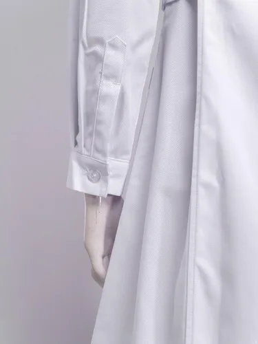 Vista 6 de Yeahdor Abrigo de laboratorio profesional para mujer, solapa, manga larga, médico, enfermera, uniforme de estudiante, ropa de trabajo