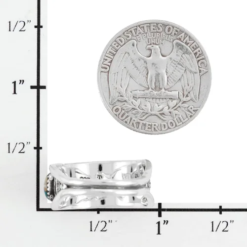 Vista 3 de Anillo turquesa de plata de ley 925 con piedras preciosas auténticas, tamaño 6 a 11