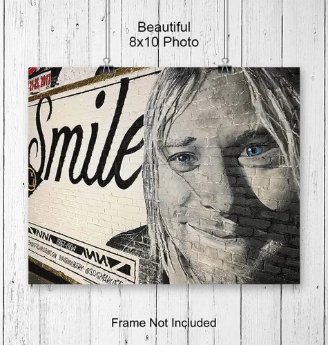 Vista 3 de Cobain Graffiti Street Mural Art Print. Póster artístico para pared, decoración única del hogar para dormitorio, cueva de hombre, familia o sala