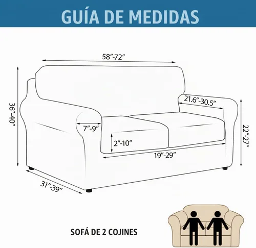 Vista 3 de JQinHome Funda elástica de 4 piezas para sofá, funda para sofá, funda para loveseat con 2 fundas de cojín separadas, protector de muebles lavable