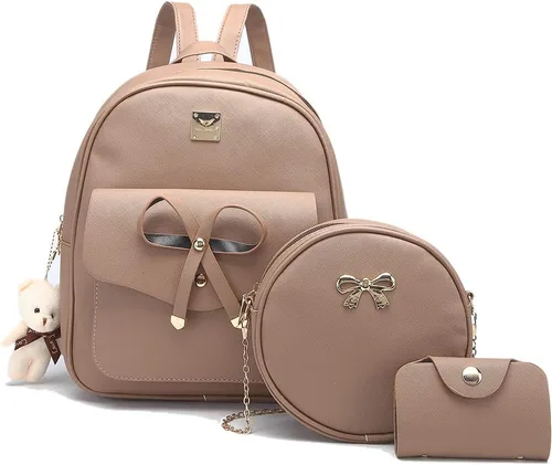 Vista 20 de MACCINELO Linda mochila de cuero para mujer, mochila pequeña con lazo para regalo de niñas, bolsa de hombro para mujer, 3