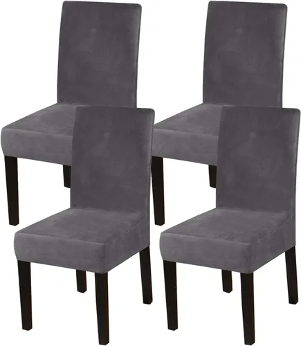 Vista 20 de Turquoize - Juego de 2 fundas elásticas para sillas de comedor, fundas lavables removibles para sillas de comedor, fundas de asiento para sillas