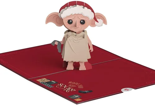 Vista 5 de Lovepop Harry Potter Dobby - Tarjeta desplegable de Navidad para ella y él, tarjetas de felicitación 3D de vacaciones para niños, niñas, hombres