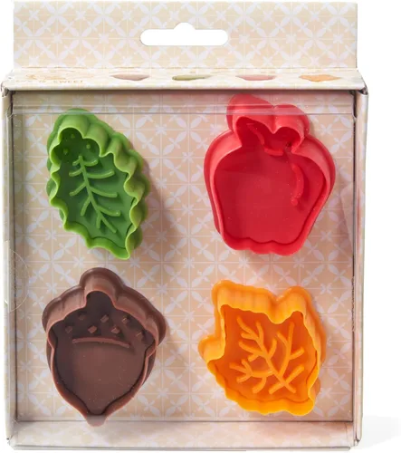 Vista 8 de Talisman Designs Cortadores de corteza de pastel estilo émbolo, diseño de otoño, juego de 4 piezas