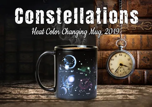 Vista 7 de Regalos de Astronomía Taza de Café con Tapa, 12 Regalos del Espacio de Constelaciones para Hombres y Mujeres, Taza de Cerámica con Tema de Planeta