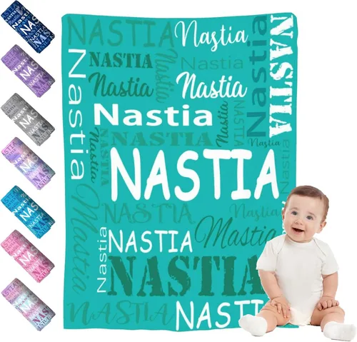 Vista 12 de Mantas de bebé personalizadas para niño y niña, manta de bebé personalizada con nombre para niños y adultos, mantas suaves personalizadas