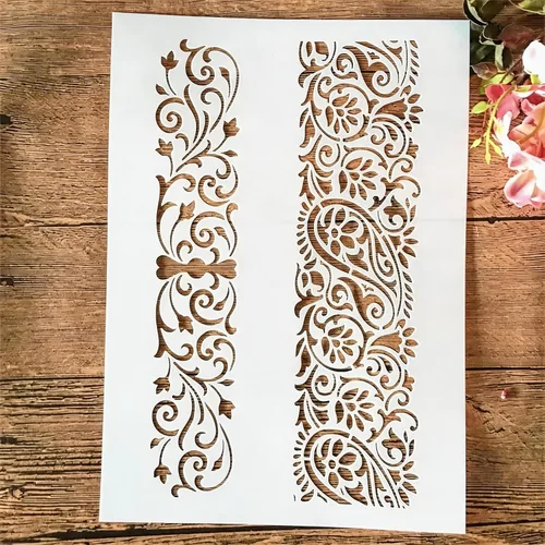 Vista 6 de TIAMECH Plantilla de alas reutilizables A4 para pintar, par de plantillas de capas de corazón de ala de ángel, arte de pared, muebles de madera