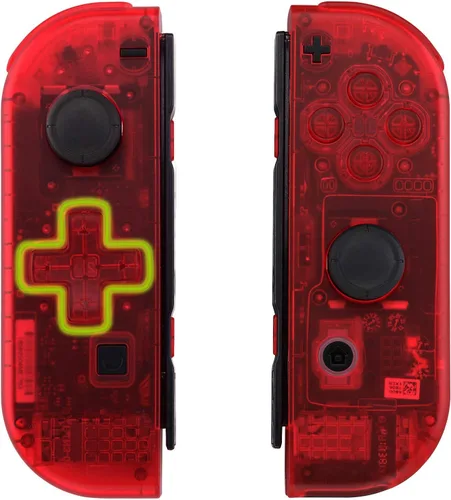Vista 4 de eXtremeRate Placa trasera para consola Nintendo Switch, carcasa NS Joycon (versión D-Pad) con botones de juego completo, carcasa de repuesto