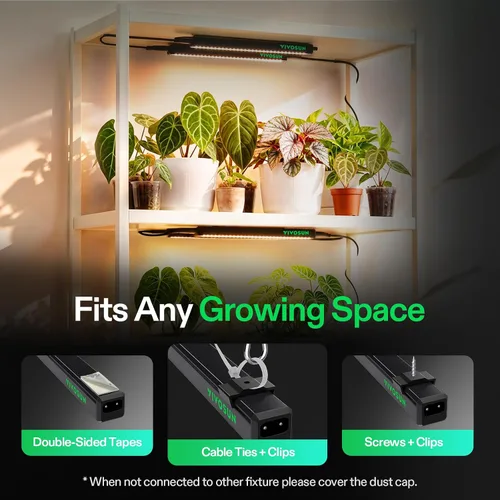 Vista 4 de VIVOSUN Luces de cultivo T5 para plantas de interior, espectro completo de Amarillo