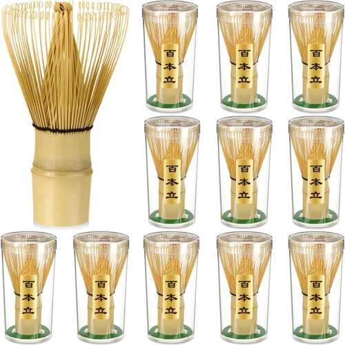 Vista 9 de LemonRoad Batidor de bambú de 80 puntas para matcha en polvo, tradicional japonés, hecho a mano, agitador de bambú orgánico, cepillo mezclador