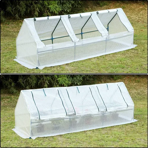 Vista 6 de YOLENY Mini invernadero de 95 pulgadas de ancho x 32 pulgadas de profundidad x 32 pulgadas de alto, casas verdes portátiles para invierno exterior
