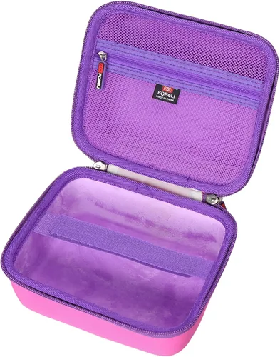 Vista 4 de FBLFOBELI Estuche rígido de transporte EVA compatible con LeapFrog Fridge Phonics juego de letras magnéticas (rosa)