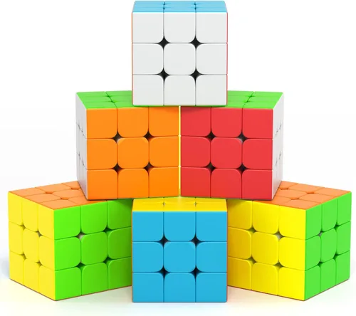 Vista 8 de Vdealen Juego de cubos de velocidad 3x3x3, paquete de 6 cubos de velocidad, juego de cubos mágicos a granel, premio para aulas escolares, regalos