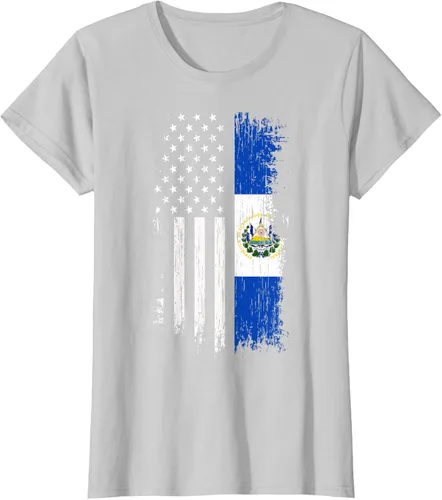 Vista 26 de Camiseta de la bandera de Estados Unidos salvadoreño - Camiseta de El Salvador USA