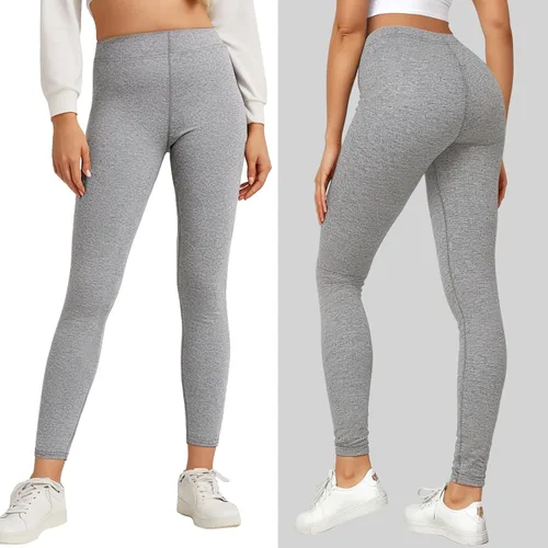 Vista 2 de Buauty Top corto de manga larga con hombros descubiertos para mujer, para entrenamiento, 17, Gris2