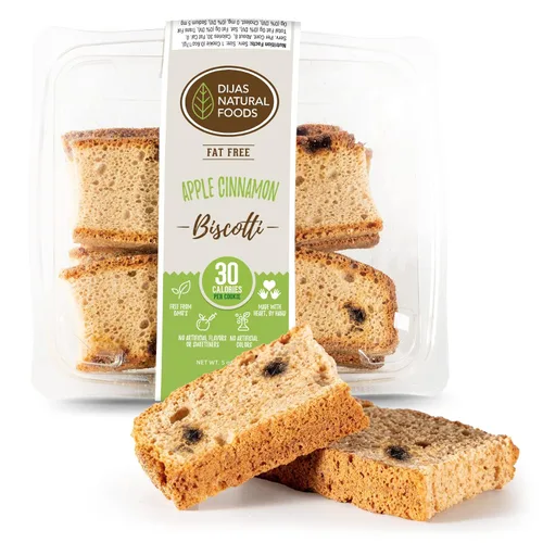 Vista 13 de DIJAS Natural Food s, Galleta de biscotti sin grasa, ingredientes naturales sin conservantes, delicioso aperitivo bajo en calorías (5 onzas)