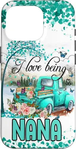 Vista 20 de I Love Being Nana Flower Butterflies Truck PC Case for iPhone 17