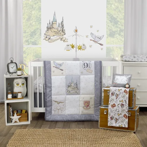 Vista 6 de Warner Brothers Harry Potter Magical Moments - Almohada decorativa de recuerdo gris y blanco