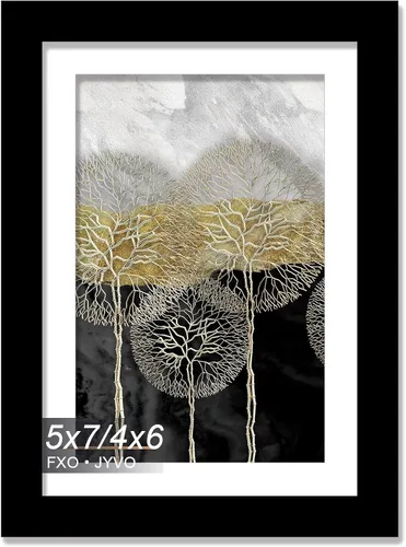 Vista 65 de Fxojyvo Marco de Fotos de 4x6, Muestra Foto de 3.5x5 con Paspartú o 4 x 6 Sin Paspartú, Liviano y de Alta Transparencia Marco de 4 por 6 para Pared