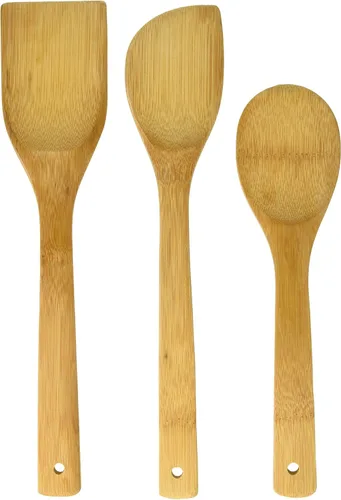 Vista 7 de IMUSA USA Cookware - Juego de cucharas (3 piezas, bambú)