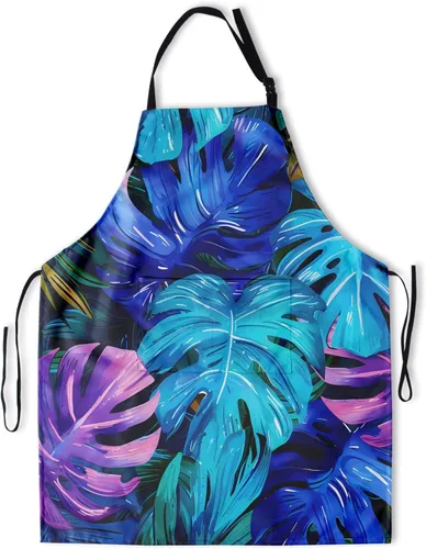 Vista 12 de Delantal impreso delantales de pintura de poliéster con bolsillo para cocinar cocina a la parrilla adultos