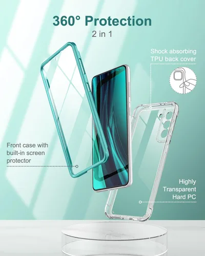 Vista 3 de SURITCH Funda transparente para Samsung Galaxy S21+ Plus de 6.7 pulgadas (solo protector de pantalla), [protector de pantalla integrado] carcasa