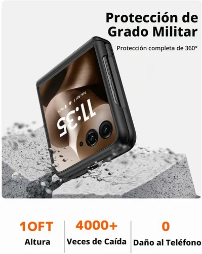 Vista 3 de NINKI Funda para Motorola Razr 60 Ultra con protector de pantalla integrado, protección de bisagra a prueba de golpes, resistente, ultra delgada