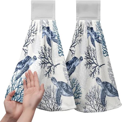 Vista 60 de Honey Bee - Juego de 2 toallas colgantes de cocina de verano con lunares y lazo para colgar, toallas de cocina de granja amarillas, suaves